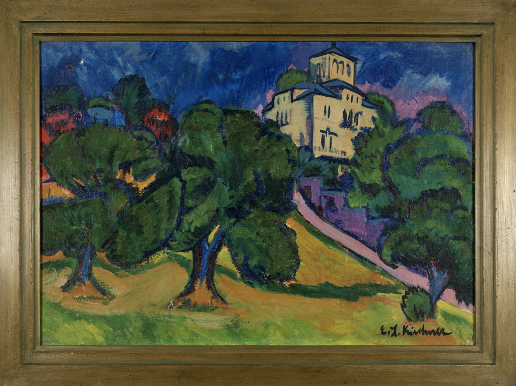 Ernst Ludwig Kirchner, Villa im Park (Villa bei der Waldschlösschenbrauerei in Dresden) (recto) - Lehmgrube bei Dresden (verso), 1911, Öl auf Leinwand, 65 x 92 cm (recto) - 63,5x90,5 cm (verso), je Lichtmass Unten rechts vom Künstler signiert "E. L. Kirchner" (recto) - Ergebnis: CHF 1’105’000
