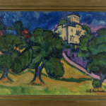 Ernst Ludwig Kirchner, Villa im Park (Villa bei der Waldschlösschenbrauerei in Dresden) (recto) - Lehmgrube bei Dresden (verso), 1911, Öl auf Leinwand, 65 x 92 cm (recto) - 63,5x90,5 cm (verso), je Lichtmass Unten rechts vom Künstler signiert "E. L. Kirchner" (recto) - Ergebnis: CHF 1’105’000