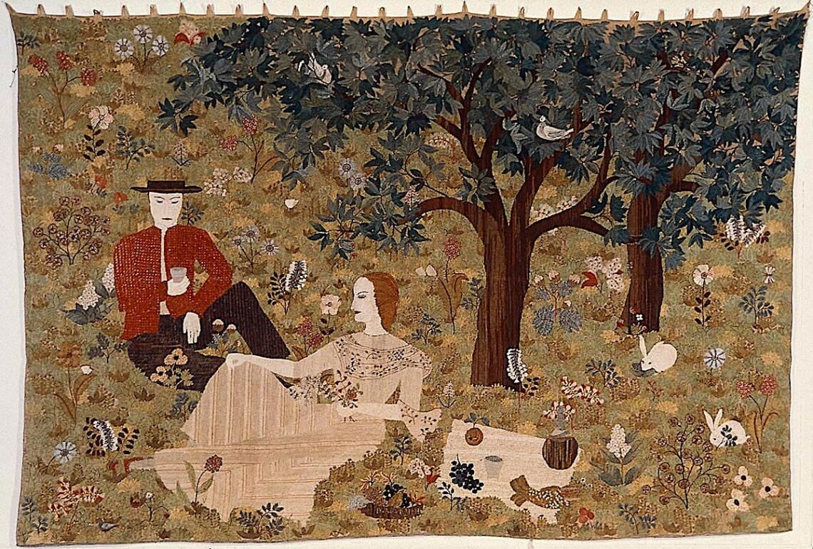 © Lissy Funk, Paar auf Wiese, 200 x 300 cm, Tapisserie, um 1937