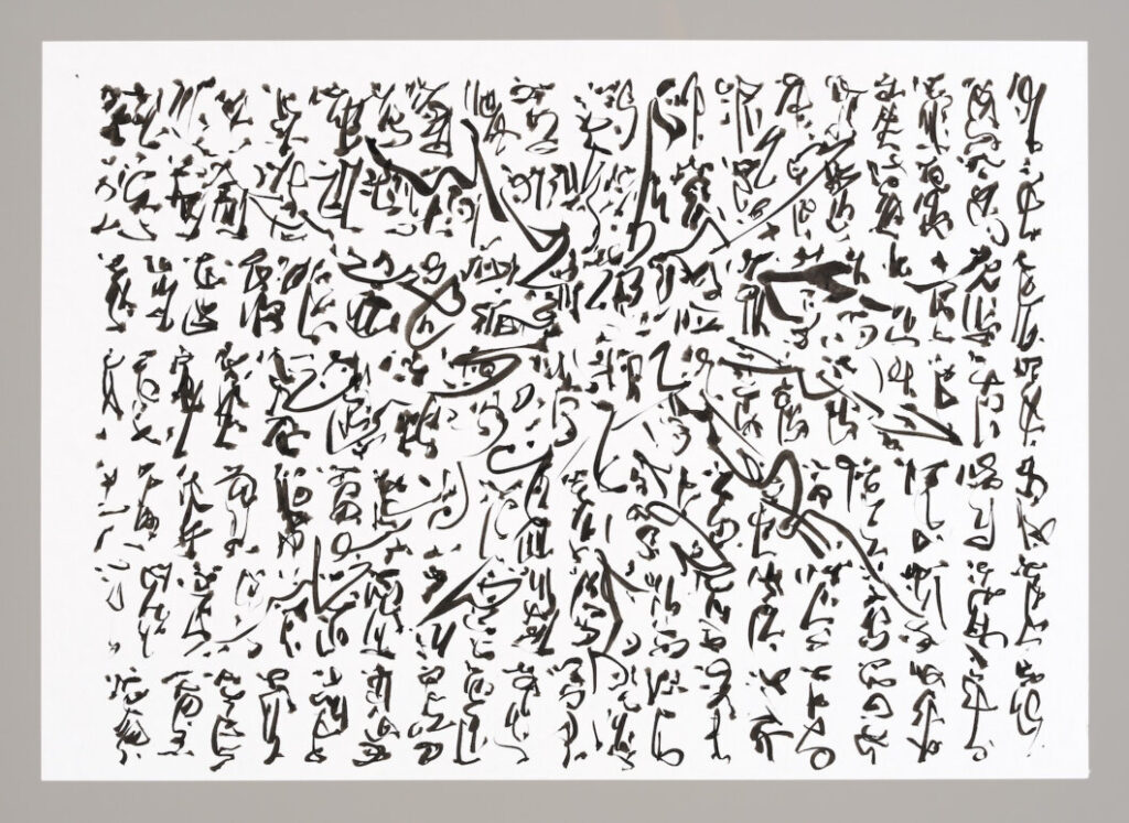 Bild: Franz Dodel, «kalligrafische Schreibübungen» - Foto: Simon Schmid (Nationalbibliothek), https://www.franzdodel.ch/autor/ - https://www.nb.admin.ch/de/eine-liste-von-allem-de