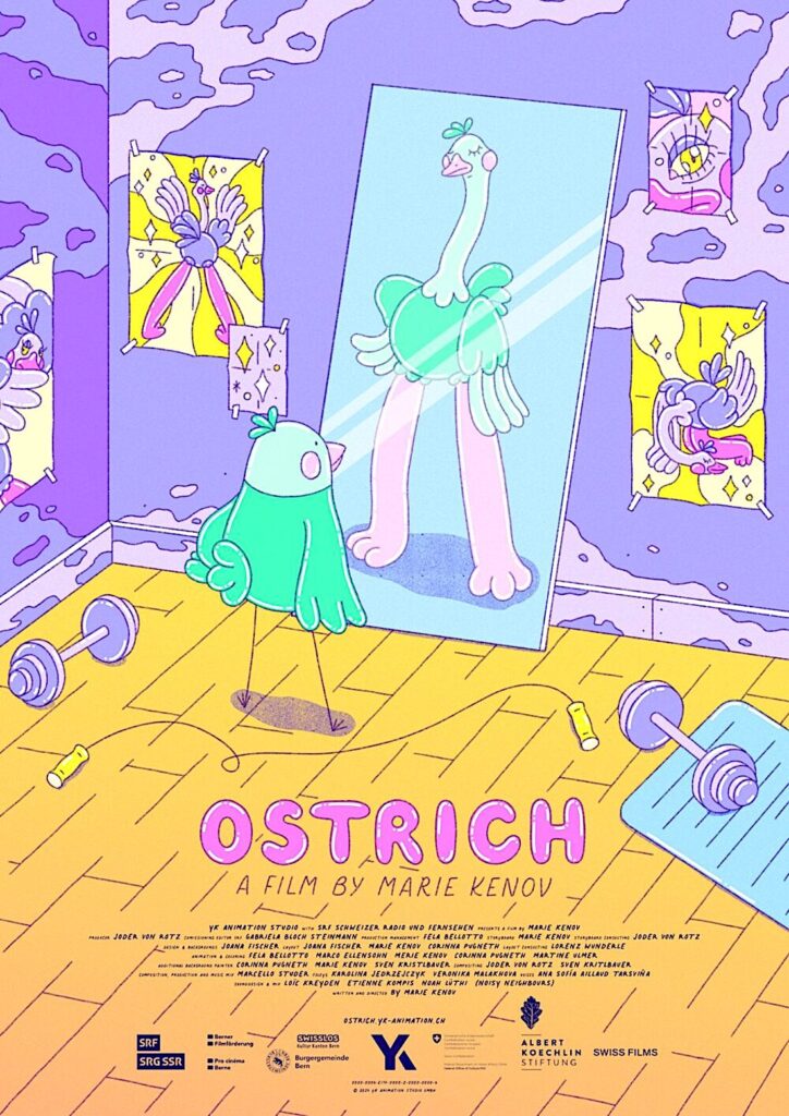 © Marie Kenov, «Ostrich», https://yk-animation.ch/de/projekt/ostrich/