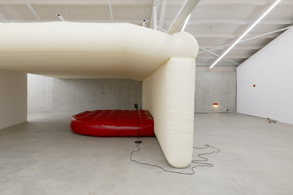 Yanik Soland, Breath Tunnel, 2026; Dorm, 2026; All these feelings, 2026; Fragile Axt, 2025. Courtesy of the artist. Ausstellungsansichten Kunsthaus Baselland 2026. Foto: Gina Folly © Kunsthaus Baselland