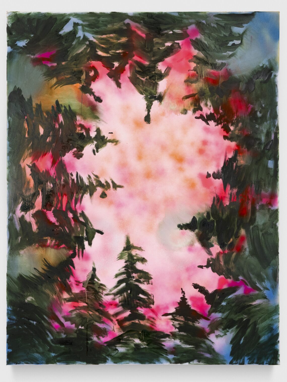 Klodin Erb, Secret of Dreams [Secret des rêves], 2020, peinture au spray et huile sur toile, 135 x 105 cm. Courtoisie de l’artiste et Galerie Urs Meile. Photo : Studio Oliver Kümmerli   