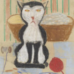 Bild2«Katze», 1954. Kinderzeichnung eines 8-jährigen Schülers der 2. Klasse des Felsbergschulhauses in Luzern. Bleistift und Kreide auf Papier, 37,5 × 26,3 cm. Archiv der Kinder- und Jugendzeichnungen der Stiftung Pestalozzianum, Signatur PKW_155_082